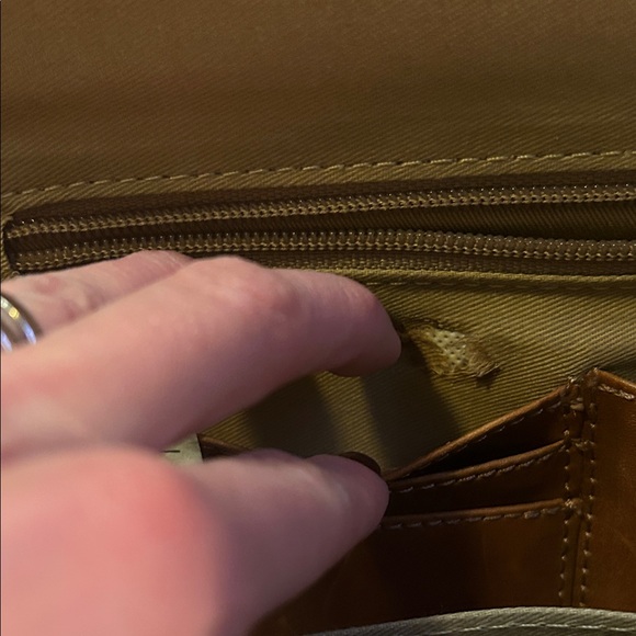 L.L Bean Leather & Canvas Messenger Bag | Classic Work Satchel - Picture 7 of 16